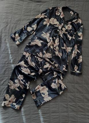 Піжама атласна шовкова сатинова рубашка штани