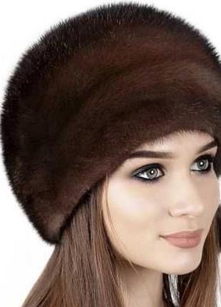 Норковий берет на резинці