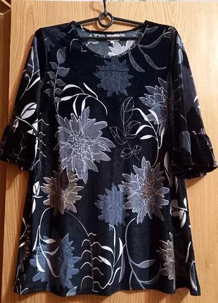 Isolde- блузон в принт 🖤🤍велюровый🖤🤍 трикотаж