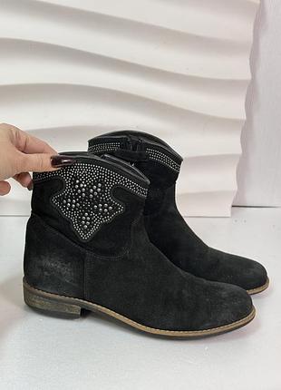 Замшевые сапоги колбовой казаки с орнаментом clic 40р