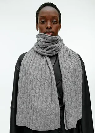 Кашемировый шарф arket cable-knit cashmere scarf / 180*40