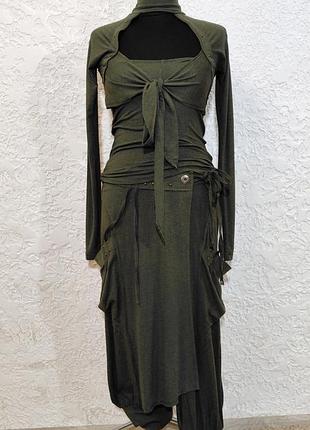 Стильный костюм комплект двойка бохо трикотаж афганы гаремы бохо стиль