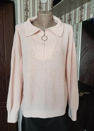 Кофта женская вязаная персиковый цвет, размер 52-54