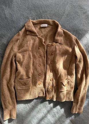 Теплый шерстяной кардиган известного бренда max&amp;co (размер s\xs)