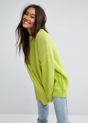 Оверсайз свитер asos, салатового цвета женский, m- l- xl
