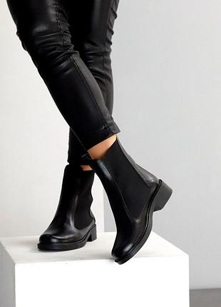 Ботинки "tori" женские кожа полушерсть черный 25849