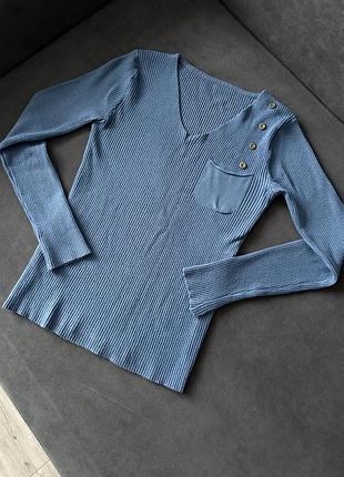 Кофта водолазка в рубчик xs-s