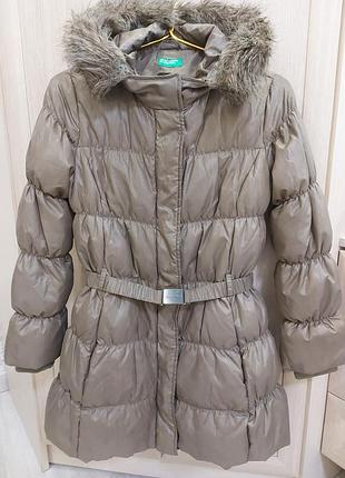 Пуховик осінь-зима benetton для дівчинки