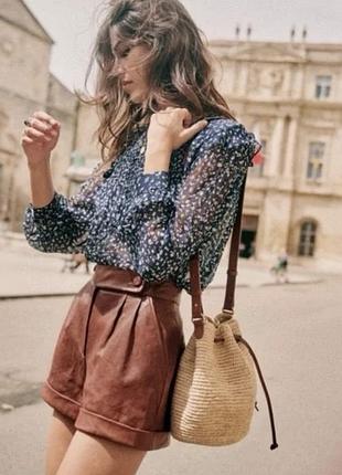 Шикарна напівпрозора блузка sézane в квітковий принт, оригінал