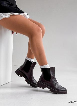 Женские кожаные коричневые ботинки зимние ботинки теплые на меху натуральная кожа зима