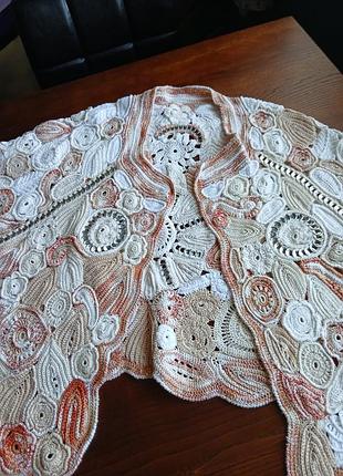 Жакет-болеро ,ирландский кружево с дополнениями ,,ушки от пивных банок,,