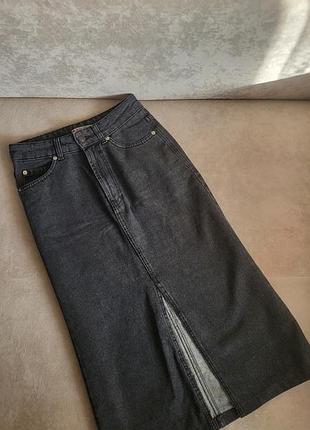 Джинсовая юбка, юбка миди