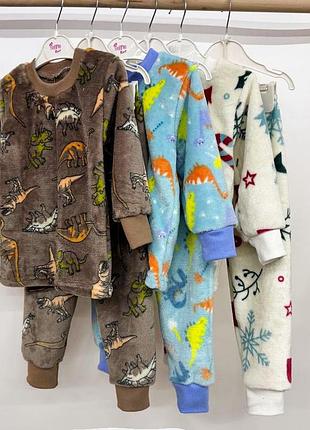 Піжама тепла дитяча махрова для дівчат 8