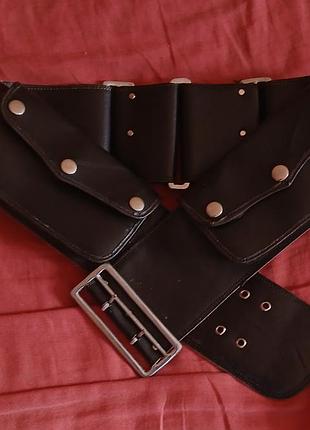 Ремень кожа с карманами