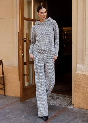 3 цвета! женский трикотажный костюм с пухом, базовый брючный комплект со свитшотом, с кофтой, теплый, с капюшоном, базовый, худи, с принтом