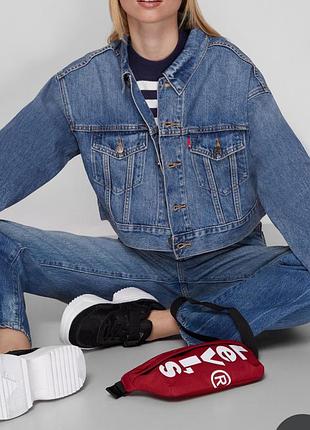 Levi strauss жіноча трендова джинсова куртка піджак синя розмір l-xl
