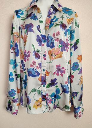 Женская сатиновая блуза рубашка zara