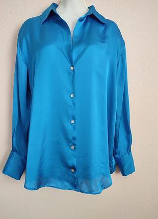 Женская сатиновая блуза рубашка zara