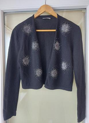 Укороченый шерстяной кардиган