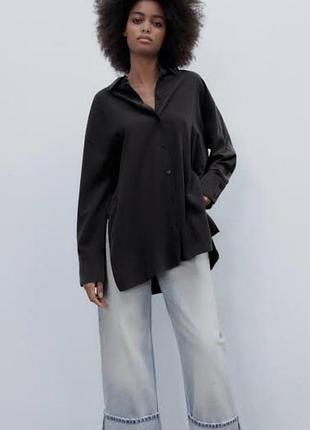 Сатинова сорочка оверсайз