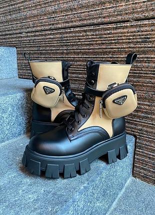 Черевики прад..  boots zip pocket black/nude