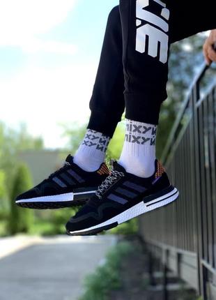 Чоловічі кросівки adidas zx 500 black/blue7 фото
