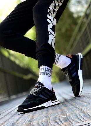 Чоловічі кросівки adidas zx 500 black/blue8 фото
