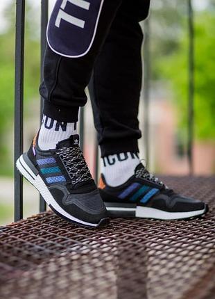 Мужские кроссовки adidas zx 500 black/blue