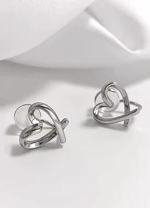 Сережки цвяшки сердечко 925