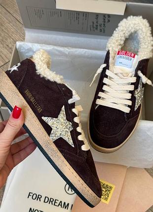 Кеди зимові теплі кросівки жіночі ggdb golden goos голден гус шкіряні