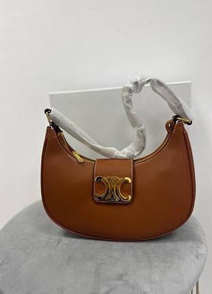 Celine ava triomphe bag leather premium женская кожаная сумка бренд люкс терракота