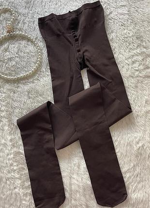 Коричневі капронові колготи без пʼятки