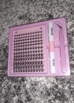 Пучковые ресницы набор клей закрепитель пинцет