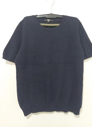 Кашемировый свитер с коротким рукавом uniqlo