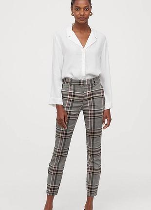 H&m жіночі класичні брюки в клітинку, укорочені штани-сигарети, ділові/офісні брюки, розмір s/m
