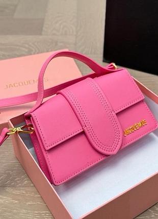 Jacquemus premium натуральна шкіра преміум якість рожева малинова сумочка кожа