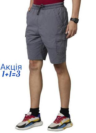 Новые подростковые карго шорты denim co relaxed fit primark темно серого цвета