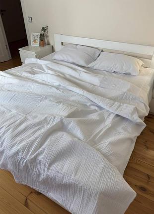 Постільна білизна ранфорс жатка білий (полуторний,двоспальний,євро,сімейний)