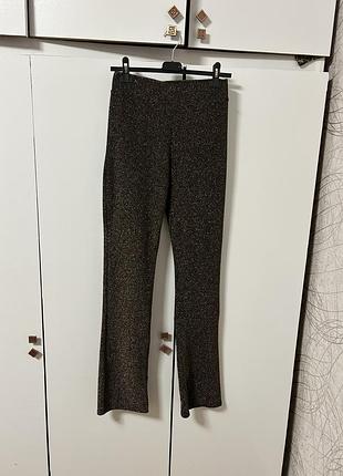 Штаны блестящие с люреском золотым
