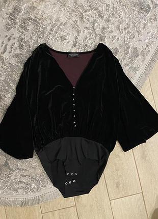 Блуза боді велюровий zara  s-m
