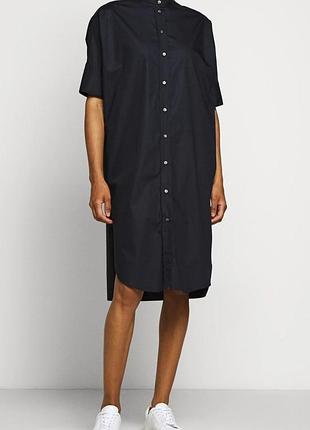 Хлопковое платье- рубашка до колена