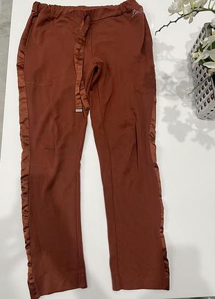 Теракотові штани з атласними вставками liu jo