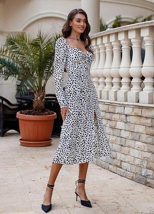 2 кольори! жіноча корсетна міді сукня з декольте з принтом з відкритими плечима на резинці, з розрізом, сарафан