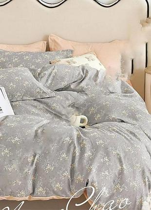 Постельное белье фланель евро 200*230см подарочный комплект colorful home