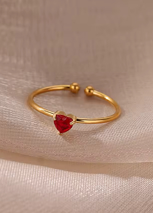 Минималистичное кольцо нержавеющая сталь stainless steel с сердцем