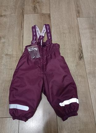 Новые детские зимние брюки, полукомбинезон smile на рост 68см