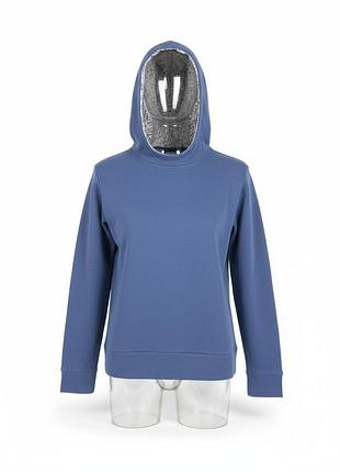 Худи толстовка женское синее с капюшоном м-l