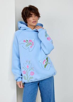 Худі вишиванка жіночий блакитний