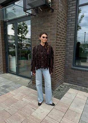 Шифоновая блуза с воланами в стиле бохо