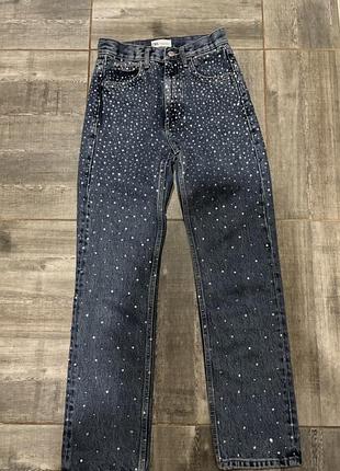 Джинсы zara стразы, лимитированная коллекция